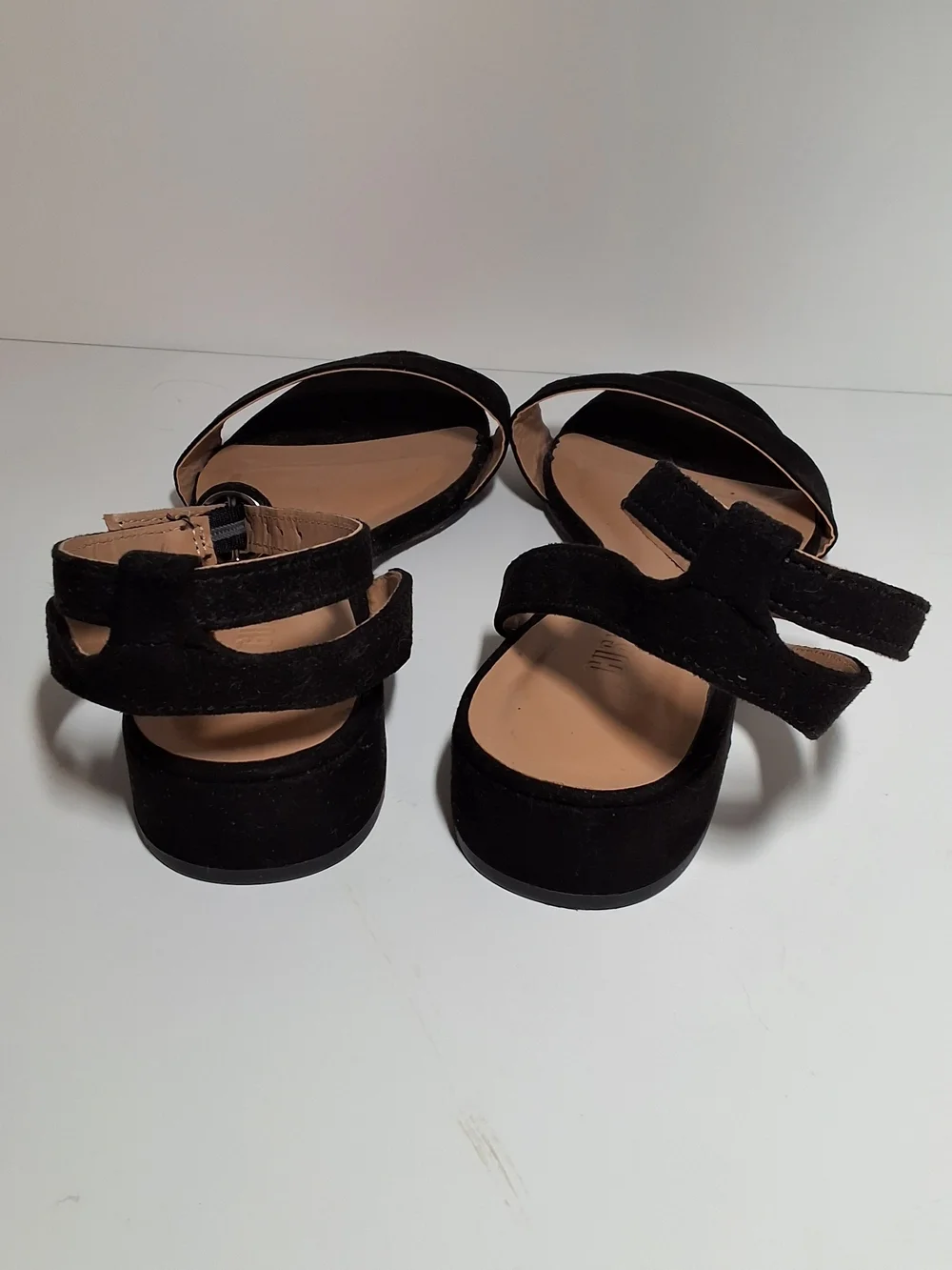 Women’s Black Ankle-Strap Sandals with Wide Front Band